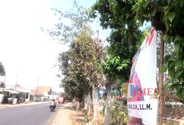 Banner politik tanpa izin beberapa waktu lalu yang akhirnya rusak oleh cuaca di wilayah Talangagung, Kepanjen (dok MalangTimes)
