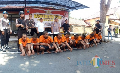 Heri Sutrisno jadi salah satu dari 10 pengedar narkoba yang ditangkap Polres Blitar Kota.(Foto : Team BlitarTIMES)