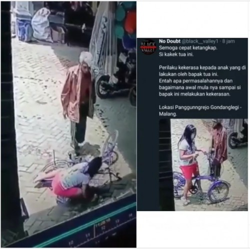 Korban saat dianiaya oleh pelaku yang diduga mengalami gangguan jiwa (Foto : Istimewa)