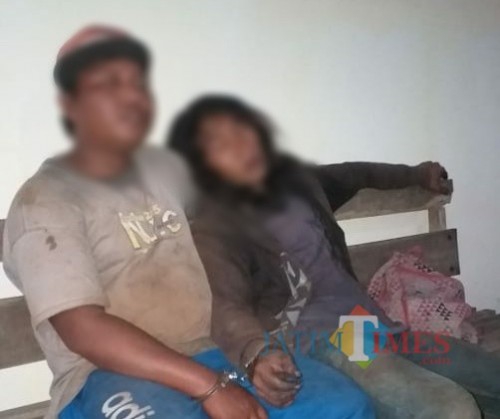 Yudi dan Supandi saat diamankan di Mapolsek Tanggunggunung / Foto : Istimewa / Tulungagung TIMES