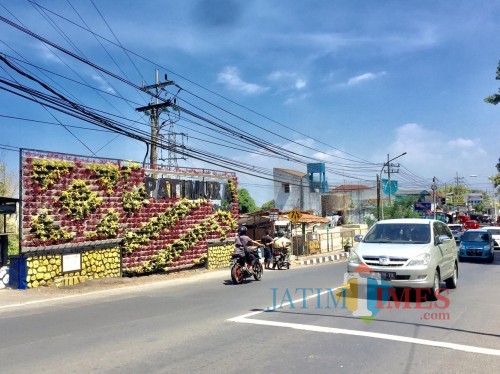 Salah satu vertical garden di Jalan Patimura. (Foto: Irsya Richa/MalangTIMES)