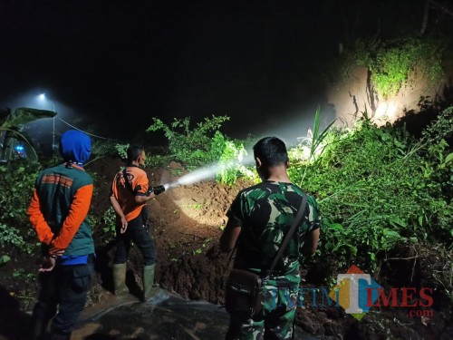 Longsor kembali terjadi di dua kecamatan di Kabupaten Blitar.(Foto : Team BlitarTIMES)