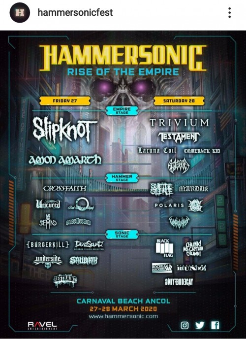 Line up dan co-line up artis Hammersonic Festival 2020. (Foto: Instagram hammersonicfest)
