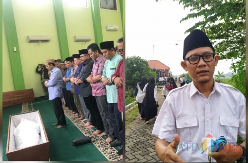 Jenazah Alfa saat dimakamkan, Mantan ketua PC Ansor Kabupaten Tulungagung Syahrul Munir / Foto : Anang Basso / Tulungagung TIMES