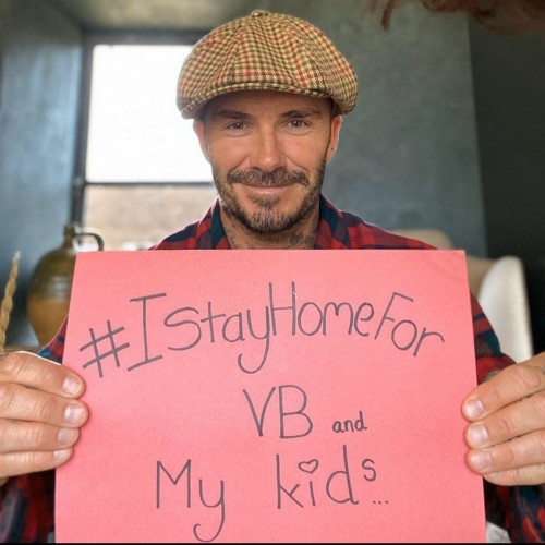 David Beckham memposting foto di tengah pandemi Covid-19 dengan #IStayHome. (Foto: instagram @davidbeckham)