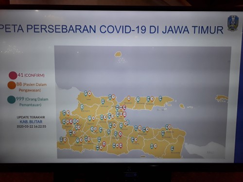 Peta terbaru titik kerawanan penyebaran Covid-19 di Jatim