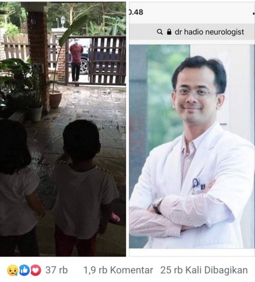 Potret dokter Hadio yang ramai diperbincangkan di media sosial dan ternyata hoax
