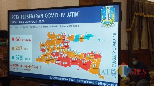 Peta terbaru titik kerawanan penyebaran Covid-19 di Jatim