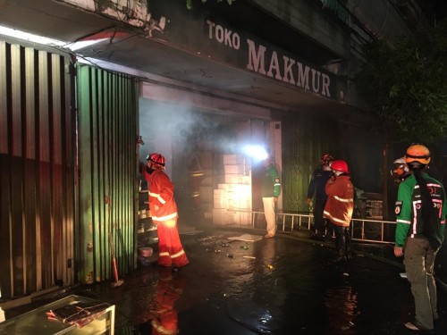 Lokasi toko stereofoam yang terbakar di kawasan Jalan Gatot Subroto (Ist)