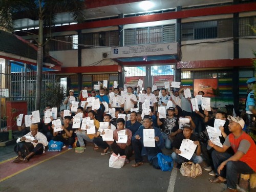 65 narapidana yang bebas pasca wabah Corona dari lapas kelas 1 Malang (Ist)
