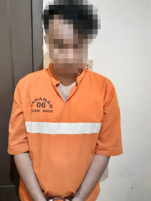 Tersangka Akbar Kurniawan saat diamankan polisi karena kasus pencurian (Foto : Polsek Wagir for MalangTIMES)