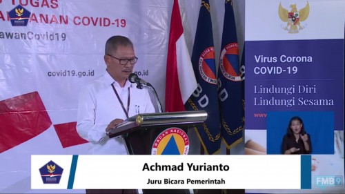 Achmad Yurianto, Juru Bicara Pemerintah terkait persebaran Covid-19 di Indonesia, saat konferensi pers di Kantor BNPB, Jakarta, Jumat (3/4/2020). (Foto: BNPB)