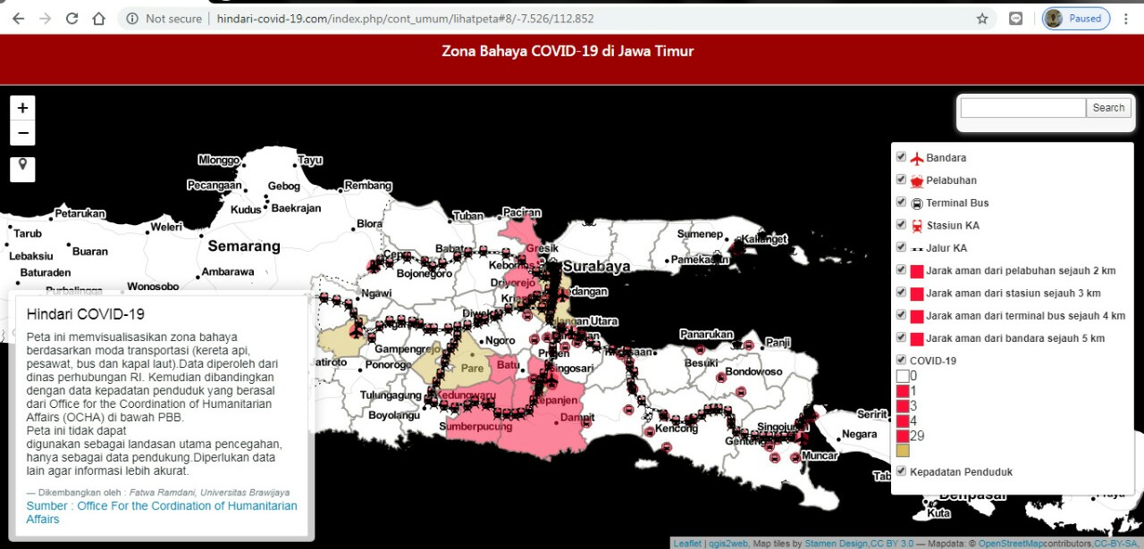 Lihat Zona Bahaya Terpapar Corona Lewat Peta Web Simerona Jatim Times