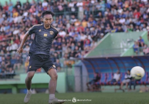 Nurdiansyah saat menjalani latihan bersama Arema FC (official Arema FC)