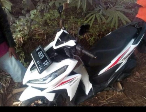 Motor korban yang ditemukan warga di rerumpunan bambu (Ist)