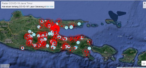 Aplikasi untuk melacak penderita Covid-19 (foto: radarcovid19.jatimprov.go.id)