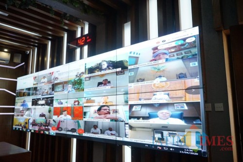 Video conference seremonial pembangunan bandara Kediri. (ist)