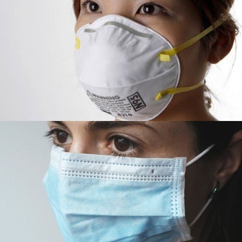 Masker N95 (atas) Masker Bedah (bawah). (Foto:Istimewa)