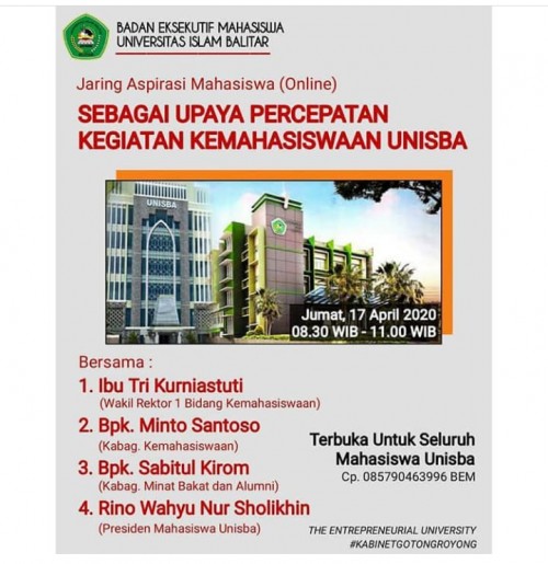 Unisba Blitar gelar jaring aspirasi online menuju kegiatan kemahasiswaan yang semakin bermutu
