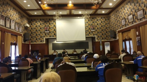 Audiensi Wali Kota Malang Sutiaji didampingi Wakil Wali Kota Malang Sofyan Edi Jarwoko dan Sekda Kota Malang Wasto bersama anggota organda (Pipit Anggraeni/MalangTIMES).