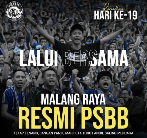 Postingan Arema FC tentang PSBB yang berlaku di Malang Raya (Arema FC official)