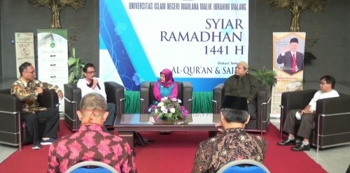 Diskusi tematik "Al-Qur'an dan Mukjizat" dalam acara Syiar Ramadhan 1441 H UIN Malang. (Foto: istimewa)