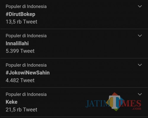 Tangkapan layar Trending Twitter (Twitter)