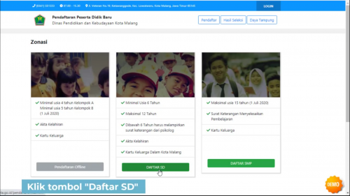 Tampilan tutorial Pendaftaran PPDB Jalur Zonasi Kota Malang di YouTube "disdik malang". (Foto: Ima/MalangTIMES)