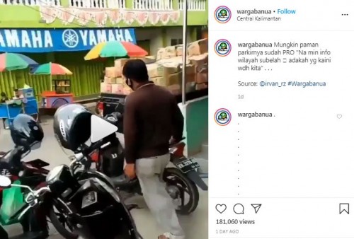 Juru parkir viral (Foto: IG wargabanua)