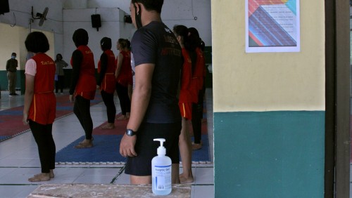 KONI Kota Kediri mulai latih para atlet dan terapkan protokol kesehatan Covid-19. (Foto: Istimewa)