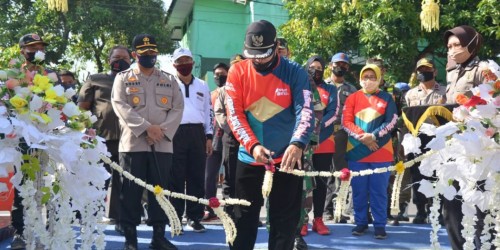 Wali Kota Madiun, Drs H Maidi Resmikan Kampung Tangguh Semeru di Kelurahan Winongo, Jumat(26/06/2020) (Foto:Istimewa)