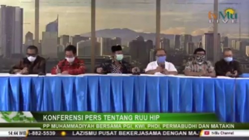 PP Muhammadiyah gelar konferensi pers terkait RUU HIP (YouTube: tvMu Channel)