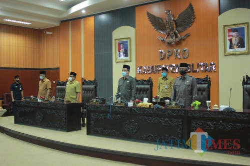 Rapat paripurna DPRD Kabupaten Blitar digelar pada Senin (6/7/2020)