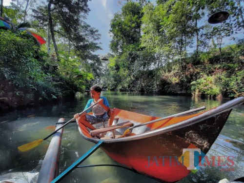 Tempat wisata Sumber Banteng di lingkungan Wangkalan Kelurahan Tempurejo Kota Kediri. (eko arif s/Jatimtimes)
