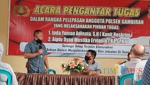 Suasana pelepasan Anggota Polsek Bersama Kapolsek Gambiran AKP Suryono Bhakti, S.H