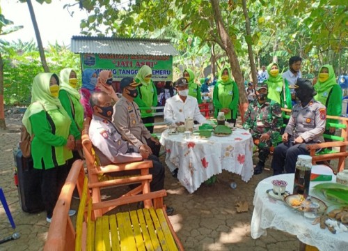 Tampak Wali Kota Madiun di area tanaman hasil kerja warganya