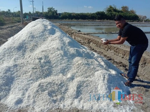 Tumpukan garam lokal milik petani di Kabupaten Pamekasan