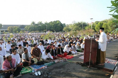 Pelaksanaan Salat Idul Adha yang dilakukan pada tahun lalu di lapangan. (Ist)
