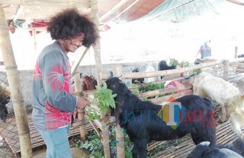 Salah satu pedagang saat berjualan di jalan Pattimura beberapa saat lalu. (Foto: Irsya Richa/MalangTIMES)