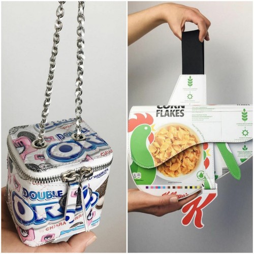 Bungkus makanan diolah menjadi tas daur ulang yang mirip brand mode ternama. (Foto: instagram @camera60studio).