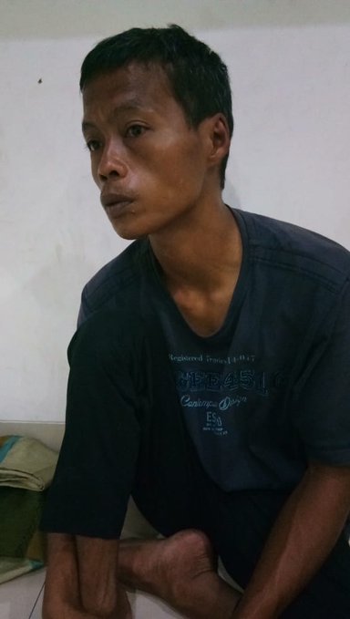 Sutikno, tunawicara bersepeda dari Malang ke Jakarta (Foto: Twitter @ruddierawk)