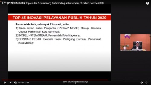 Saat pengumuman inovasi Sepasar Pedas masuk menjadi salah satu inovasi terbaik (Ist)