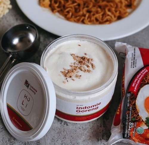 Es krim rasa Indomie. (Foto: Instagram @holi.icecream)