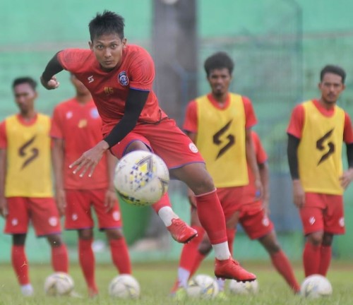 Pemain Arema FC ketika melakukan latihan (Official Arema FC)