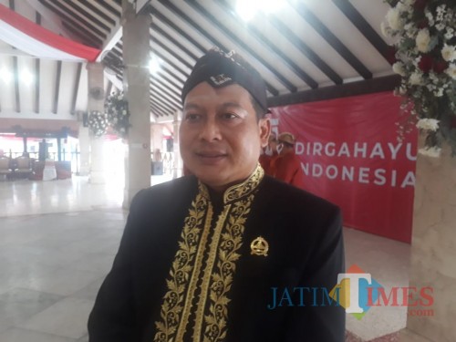 Ketua DPRD Kabupaten Malang, Didik Gatot Subroto saat ditemui awak media di Pendopo Agung Kabupaten Malang, Senin (17/8/2020). (Foto: Tubagus Achmad/MalangTimes)