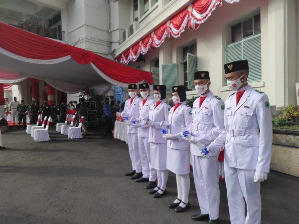 Pasukan Paskibraka di Kota Malang yang tampil prima dalam Upacara HUT Kemerdekaan RI (Istimewa)