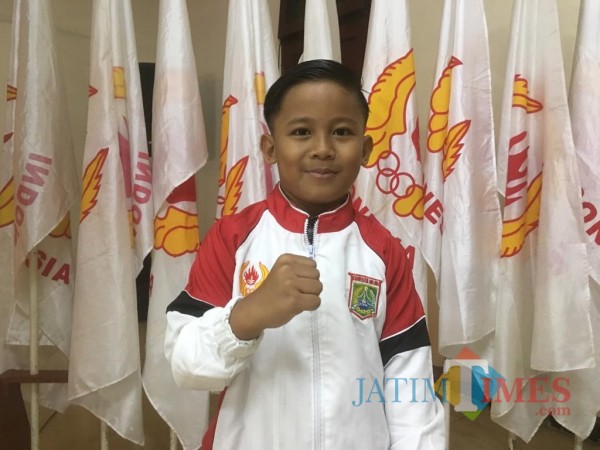 Gian Aditya Ardhani salah satu atlit senam andalan Kabupaten Malang (Foto : Ashaq Lupito / MalangTIMES)