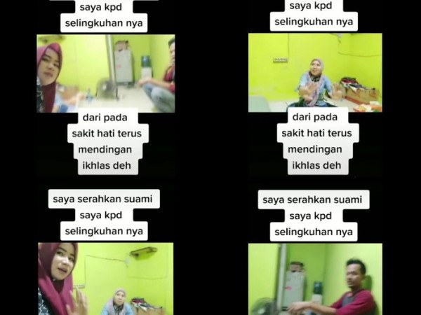 Istri serahkan suami ke pelakor. (Foto: TikTok: @quennayuliardi)
