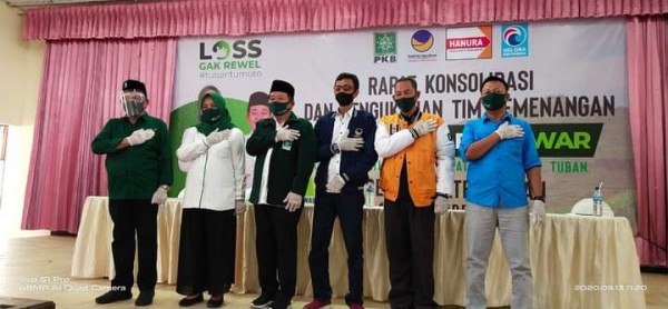 Pasangan calon Aman dan tim suksesnya ikrarkan kemenangan.