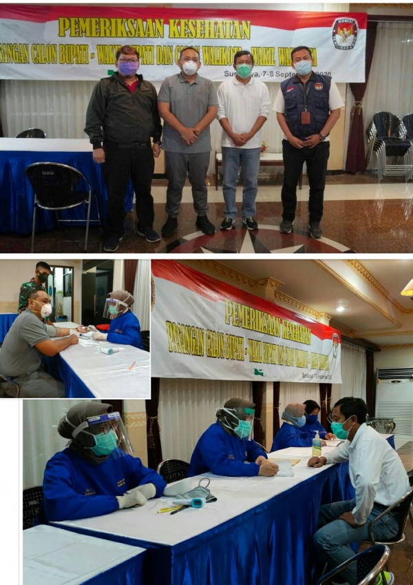 Tim dokter RSAL Surabaya menangani pemeriksaan paslon Ony -Antok